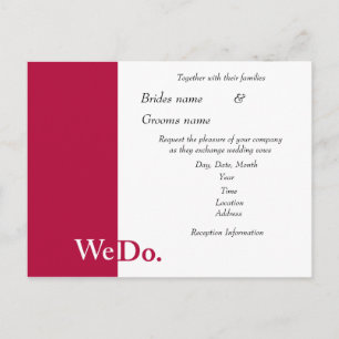 We Do Wedding Invitation Postcard