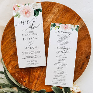 We Do Wedding Program Blushing Blooms Programme