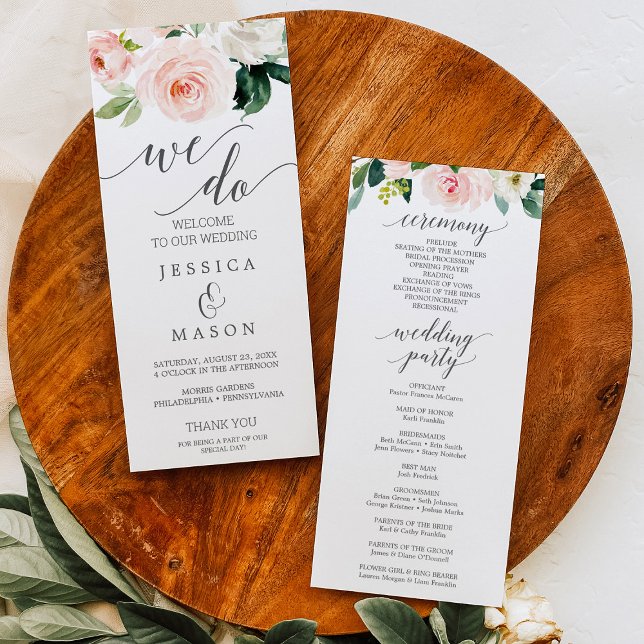 We Do Wedding Program Blushing Blooms Programme (Creator Uploaded)