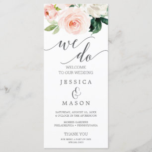 We Do Wedding Program Blushing Blooms Programme