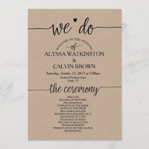 We do wedding program card 5x7 design v3