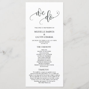 We do Wedding program card in calligraphy theme