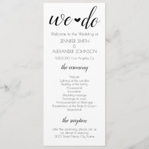 We Do Wedding Program Programme