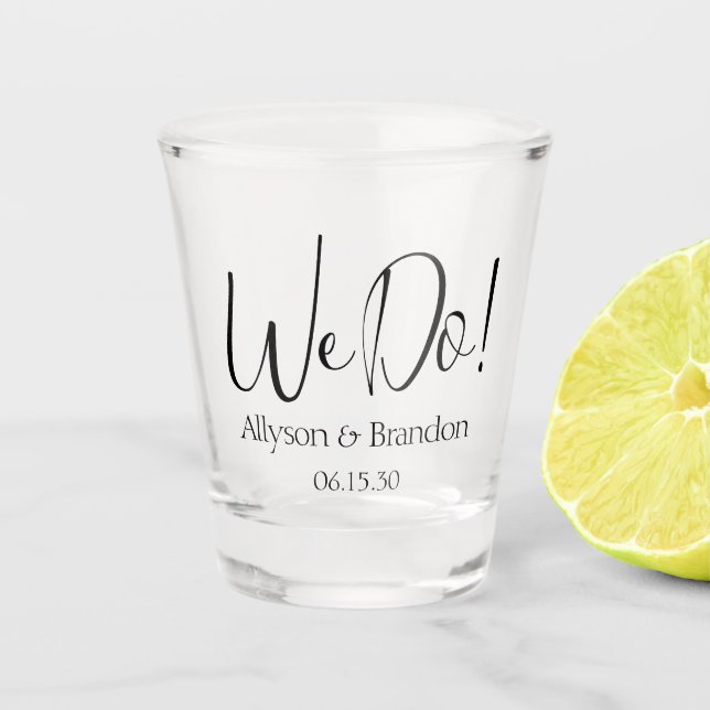 We Do Wedding Shot Glass (Front)