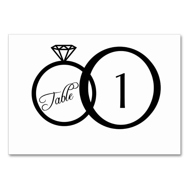 We Do Wedding Table Number Card (white) (Front)