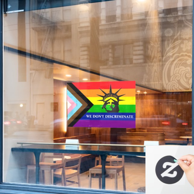 We Don'T Discriminate", LGBT Gay-Friendly Business (Cafe Window)