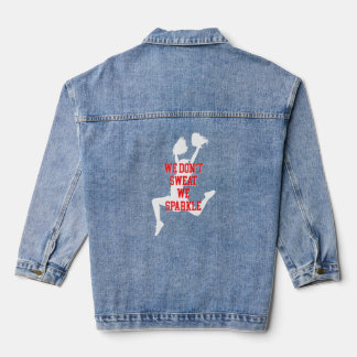 We Dont Sweat We Sparkle Cute Cheerleader  Denim Jacket