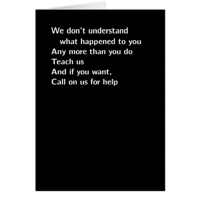 "we don't understand" (Front)