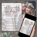 We Eloped 2 Photo Overlay Wedding Reception Only Invitation<br><div class="desc">Invite family and friends to a simply elegant post elopement party with this stylish modern "we eloped" 2 photo text overlay invitation. All wording is simple to personalise for any reception only celebration, including 1st anniversary party, vow renewal ceremony, sequel wedding, cocktail hour or dinner party. Customise it to include...</div>