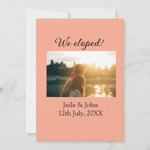 We eloped add couple name city, date just married  announcement