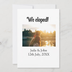 We eloped add couple name city, date just married announcement