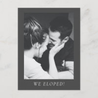 We Eloped Black White Photo Minimalist Elopement