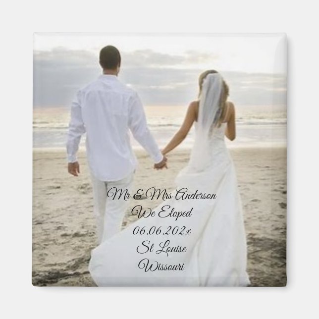 We Eloped card Magnet Popular Photo collage  (Front)