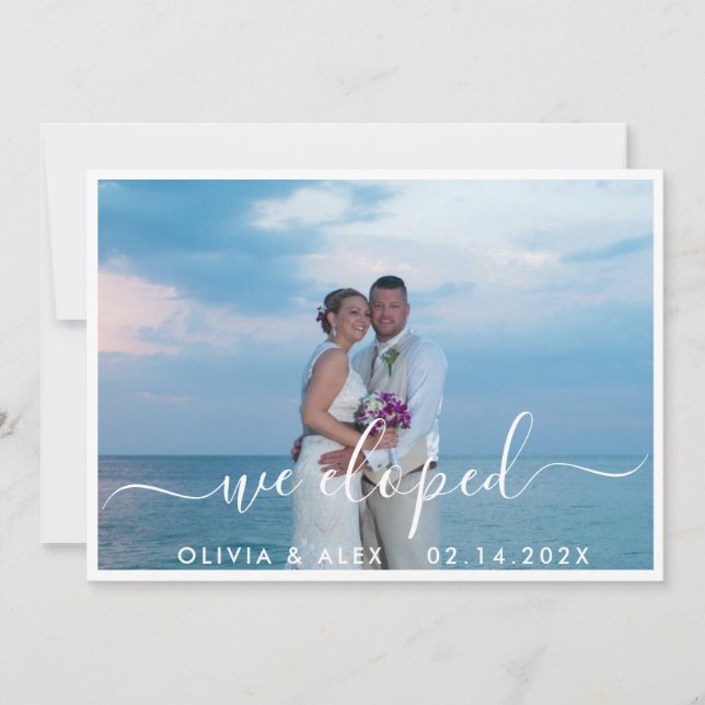 We Eloped Custom Photo Wedding Announcement (Front)