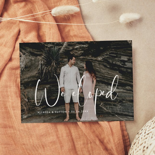 We eloped Elegant & modern wedding photo Announcement (Creator Uploaded)