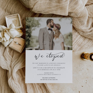 We eloped Elegant romantic wedding announcement