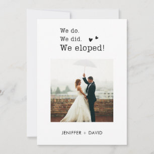 We Eloped Elopement Announcement with QR Code