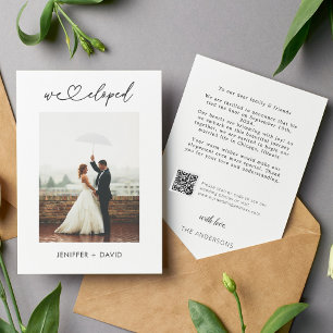 We Eloped Elopement Announcement with QR Code