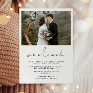 We eloped Handwritten minimalist announcement