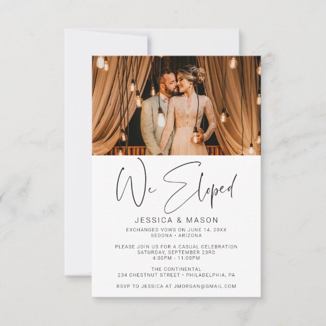 We Eloped Invite Wedding Announcement (Front)