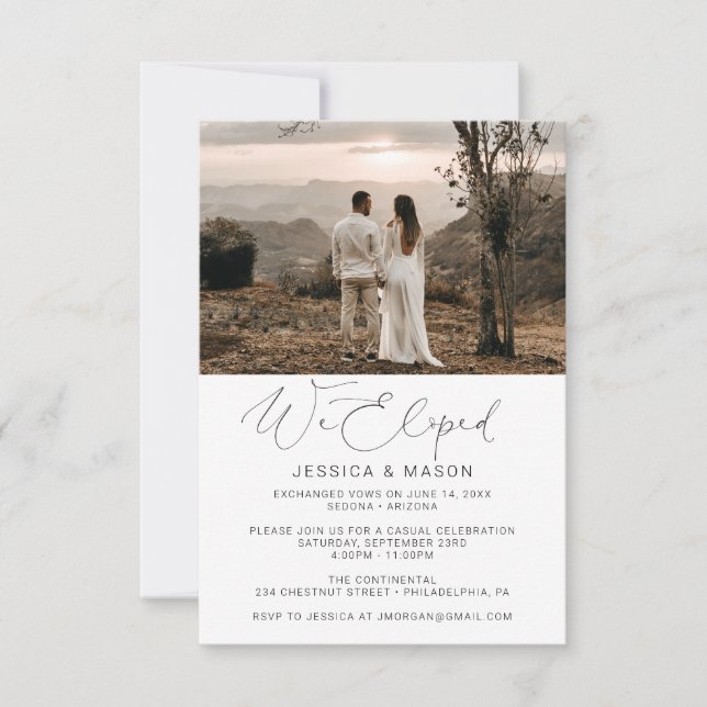 We Eloped Invite Wedding Announcement (Front)
