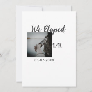 We eloped just married add photo name letter date invitation