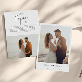 We Eloped Modern Minimalist Photo Wedding Announcement