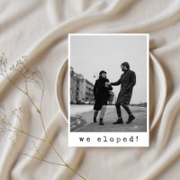 We Eloped Modern Minimalist Typography Elopement
