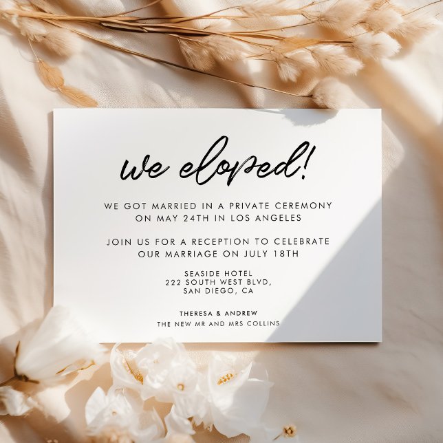 We eloped Modern typography wedding announcement (Creator Uploaded)