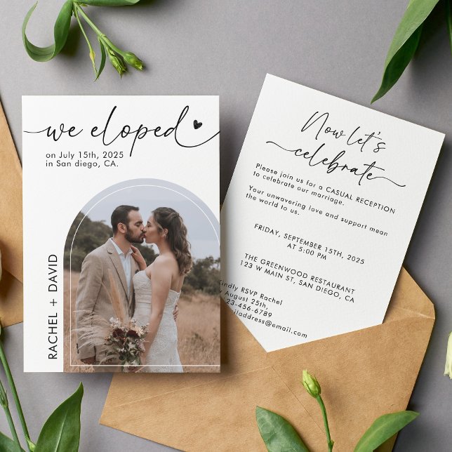 We Eloped Now Let's Celebrate Elopement Party Invitation (Creator Uploaded)