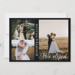 We Eloped Photo Collage Wedding Announcement 