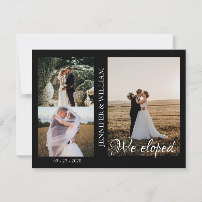 We Eloped Photo Collage Wedding Announcement  (Front)