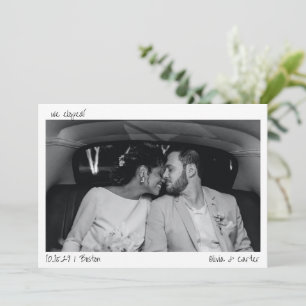 We Eloped Photo Handwriting Elopement Letter Announcement