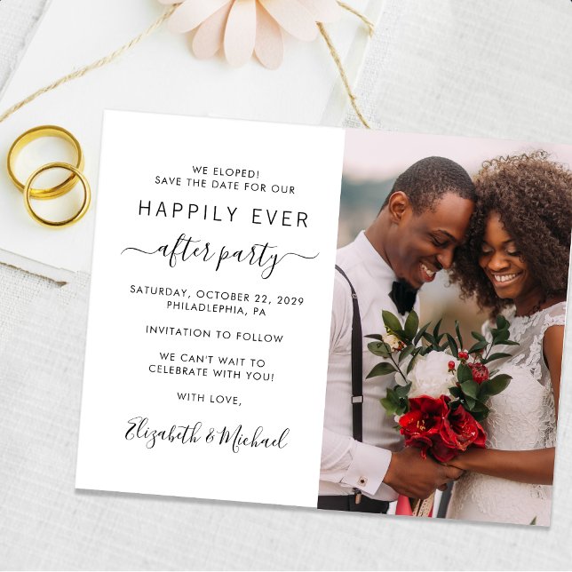 We Eloped Photo Wedding Reception Save the Date (Creator Uploaded)