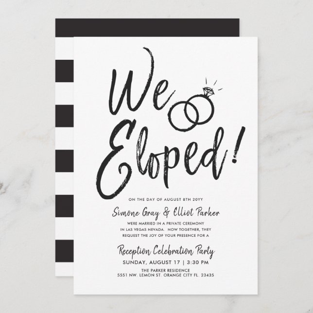 We Eloped | Post Wedding Party Invitation (Front/Back)