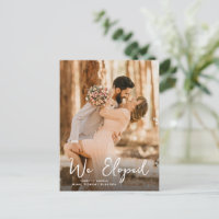 we eloped romantic wedding announcement