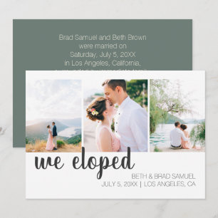 We Eloped Three Photo Announcement