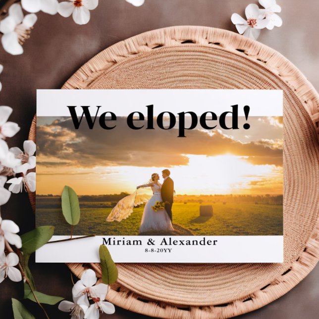 We eloped Wedding announcement Postcard (Creator Uploaded)