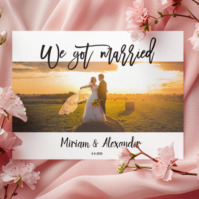 We eloped Wedding announcement Postcard (Creator Uploaded)