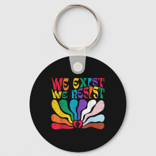 We Exist We Resist Lgbt Flag Pride Anti Trump Boho Key Ring
