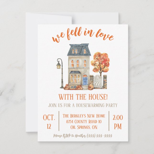 We Fell in Love with the House Housewarming Party Invitation (Front)