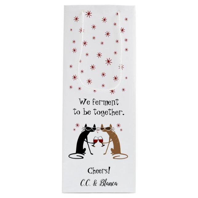 We Ferment to Be Together Punny Wine Gift Bag (Front)