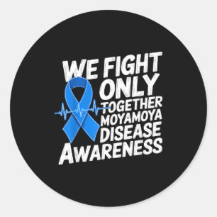 We Fight Only Together Heartbeat Moyamoya Disease Classic Round Sticker