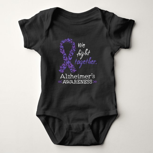 We fight together - Alzheimer awareness Baby Bodysuit (Front)