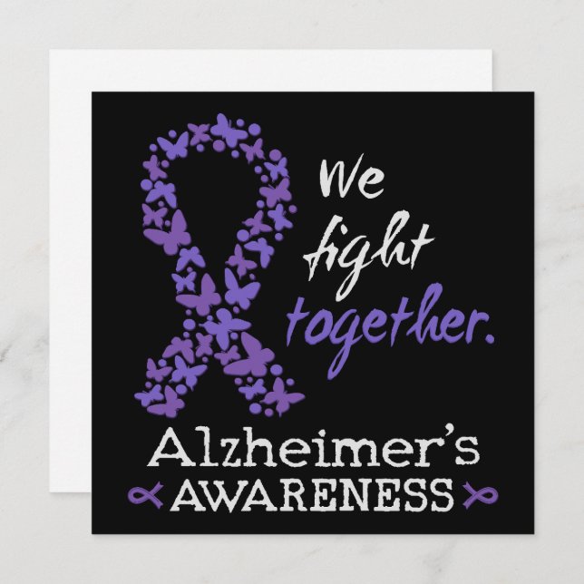 We fight together - Alzheimer awareness Thank You Card (Front/Back)