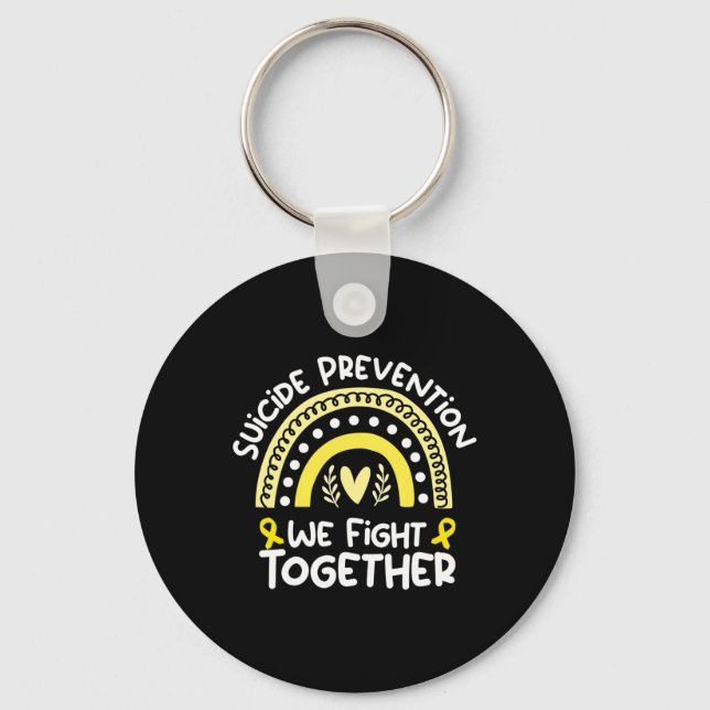 We Fight Together Awareness For Suicide Prevention Key Ring (Front)