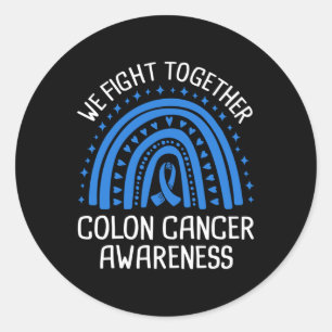 We Fight Together Colon Cancer Awareness Long Slee Classic Round Sticker