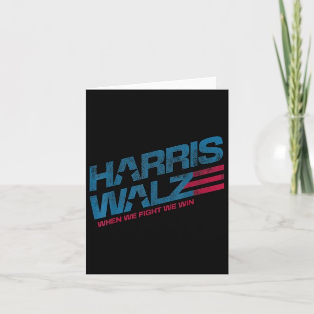 We Fight We Win Kamala Harris Cat Lady Boho  Card (Front)
