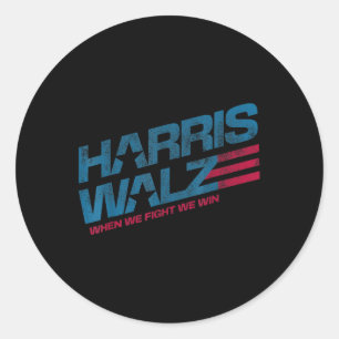 We Fight We Win Kamala Harris Cat Lady Boho  Classic Round Sticker