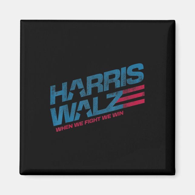 We Fight We Win Kamala Harris Cat Lady Boho  Magnet (Front)